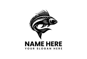 A distinctive snapper fish vector logo silhouette showcasing aquatic life