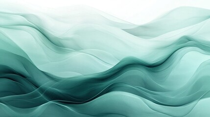 Teal serenity unfolds as gentle waves cascade into tranquility a peaceful flow like dreams rendered in soft gradient and