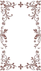 Elegant Brown Floral Frame Border Design Printable Vintage Style Decorative Element for Invitations, Cards, and Scrapbooking Projects