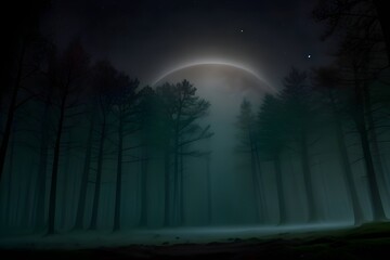 night landscape with clouds