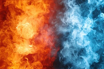 Fototapeta premium Vibrant fire and ice seamless background design for creative projects and artworks, fire and ice seamless background