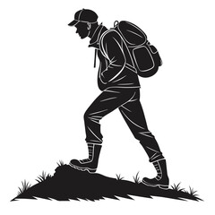 Hiking Silhouette in Vector