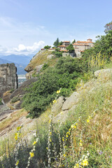 Fototapeta premium Panoramic view of Meteora Monasteries, Greece