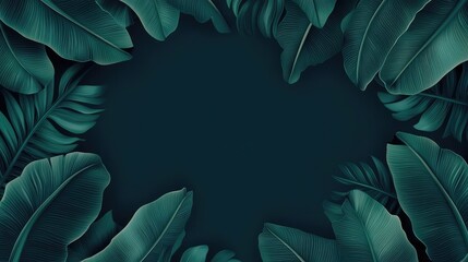 Fototapeta premium Background made from banana leaves with strong linear patterns and rich green tones