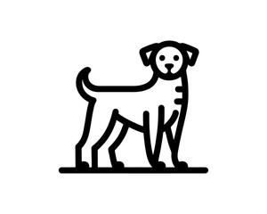 Minimal Dog Silhouette Logo For Pet Brands