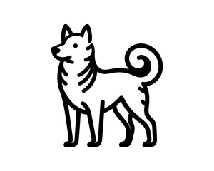 Minimal Dog Outline Logo In Flat Vector