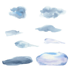 Fototapeta premium Watercolor stain, blot, spilled paint set