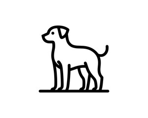 Minimal Dog Symbol In Thin Line Style