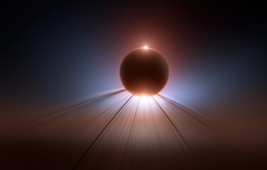 Exploring cosmic minimalism through a stunning celestial silhouette against an enigmatic cosmic backdrop