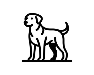 Minimal Dog Illustration In Flat Outline Design