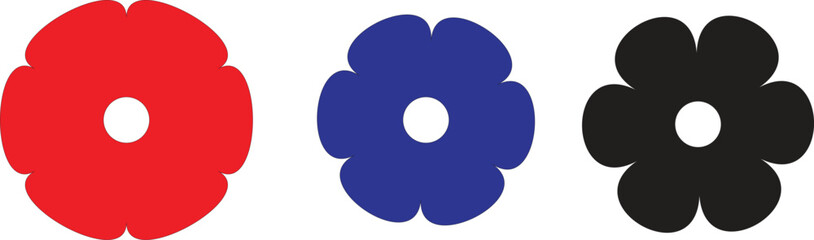 blue red and black flower