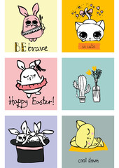 Cute animals colourfull