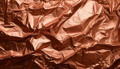 Luxury, shiny, metallic, and copper—this crumpled foil texture background radiates elegance and modern sophistication, making it ideal for upscale design projects, glamorous presentations, or premium 