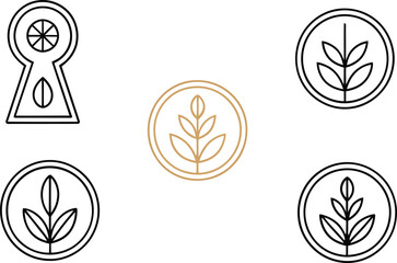 Fototapeta premium Elegant Minimalist Vector Leaf Logo Design for Natural, Organic, and Sustainable Brands on White Background