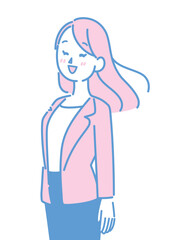 笑顔の女性のイラスト