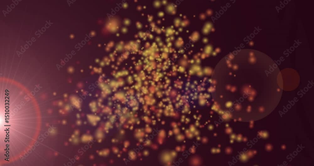 Poster golden points spawning at center, drifting inward and converging into core to illustrate buildup