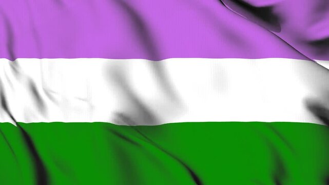 The Gender Queer flag waves in the wind, representing the diverse identities and communities that make up the LGBTQ+ spectrum.