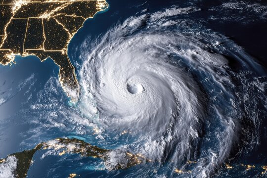 Hurricane Beryl swirling over the southeastern United States captured from outer space in July, Hurricane Beryl as seen from space, July 1st (Elements furnished )