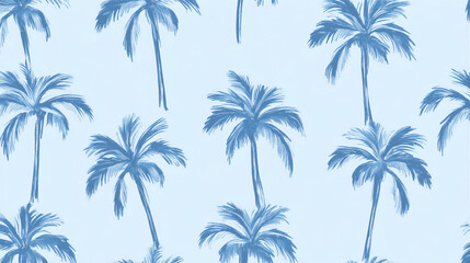 light blue palm trees repeated pattern background