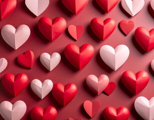 Red and white hearts pattern
