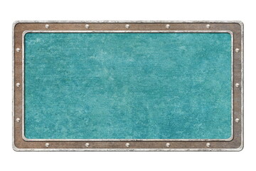 Fototapeta premium vintage signboard with green texture isolated on white