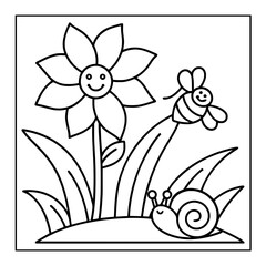 black and white coloring pages illustration