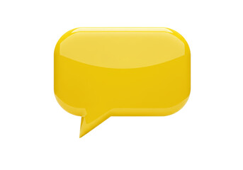 Isolated Glossy Yellow Speech Bubble for Communication