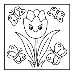 black and white coloring pages illustration