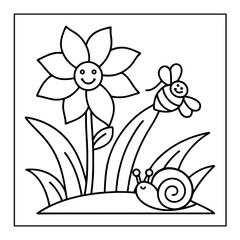 black and white coloring pages illustration
