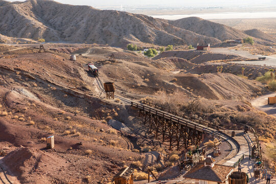 Calico Ghost Town in California is a restored historic mining town founded in 1881 during a major silver strike