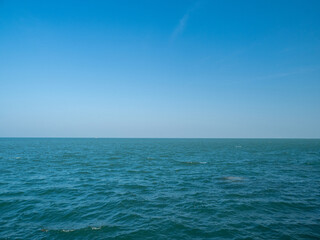 Obraz premium Photography open sea island view landscape beautiful summer panorama horizon cloud clean and blue sky background air fresh calm nature ocean wave water no body travel holiday on sun day time