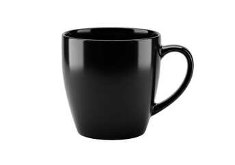 Isolated Sleek Black Coffee Mug with Modern Design