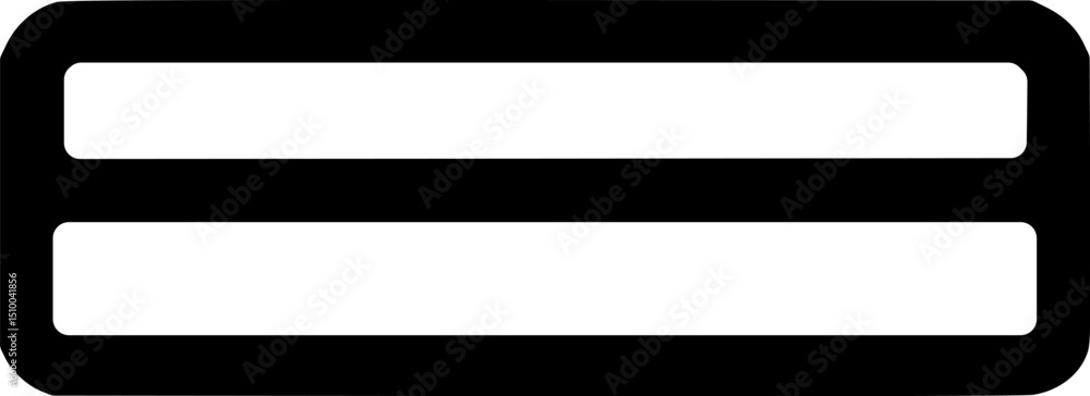 Poster a stylized equals sign is rendered in black outline with rounded corners and horizontal white spaces