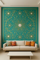 interior design scene with sofa