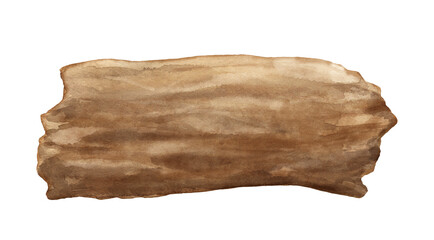 Watercolor dry tree, sketch isolated on white background. Hand painted illustration, wood snag