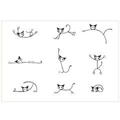 Cat Shape Group Vector image