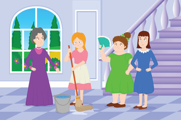 Fairy tale part 1 poor good girl lives in misery with her stepmother and stepsisters