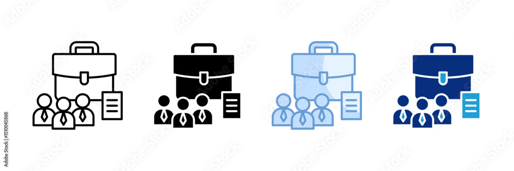 Poster internship icon set multiple style collection
