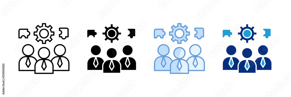 Poster skill icon set multiple style collection