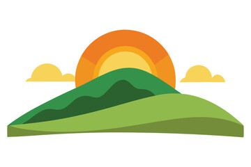 Fototapeta premium Hill with sunrise