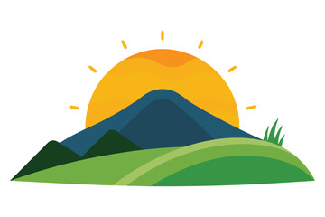 Hill with sunrise