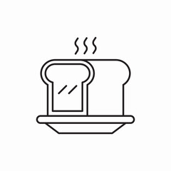 hot bread icon vector sign