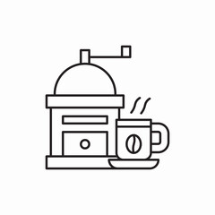 Coffee grinder brewing machine icon vector sign