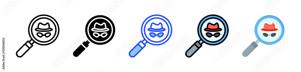 Poster fraud icon collection with multiple styles