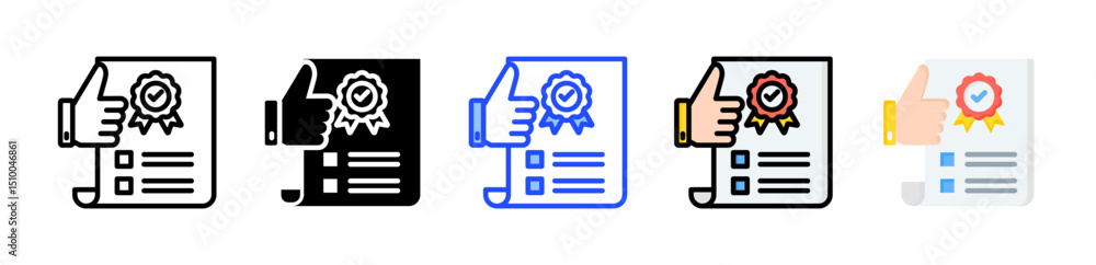 Poster assurance icon collection with multiple styles