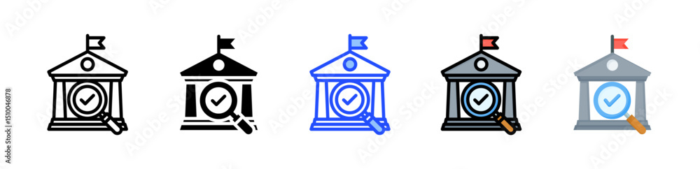 Poster governance icon collection with multiple styles