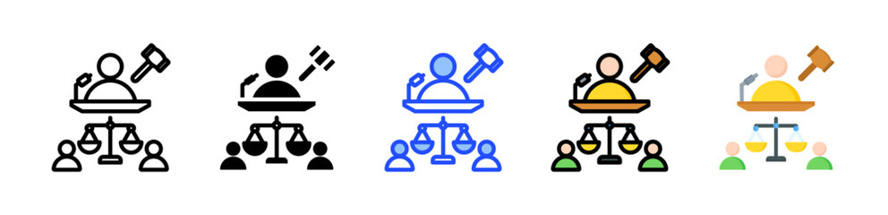 Professional Judgement Icon Collection With Multiple Styles