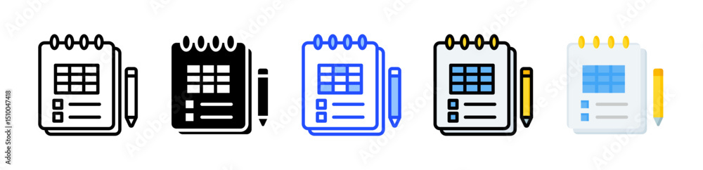 Poster audit plan icon collection with multiple styles