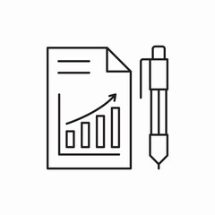 Business document analysis chart icon vector sign