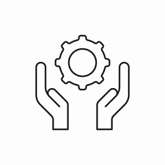 Settings support service hands icon vector sign